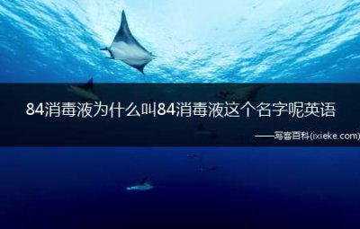 ​84消毒液为什么叫84消毒液这个名字呢英语