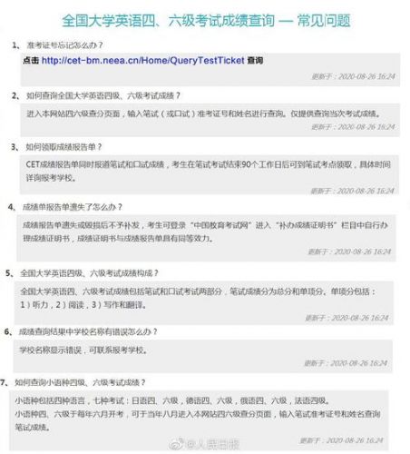 四六级成绩短信查询方法(四六级成绩短信预约)-第1张图片-