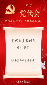 ​“e起”学习党代会小知识：党代会多长时间开一次？