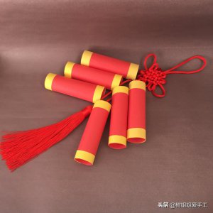 ​鞭炮手工制作步骤（趣味手工折纸：喜庆鞭炮的制作方法）