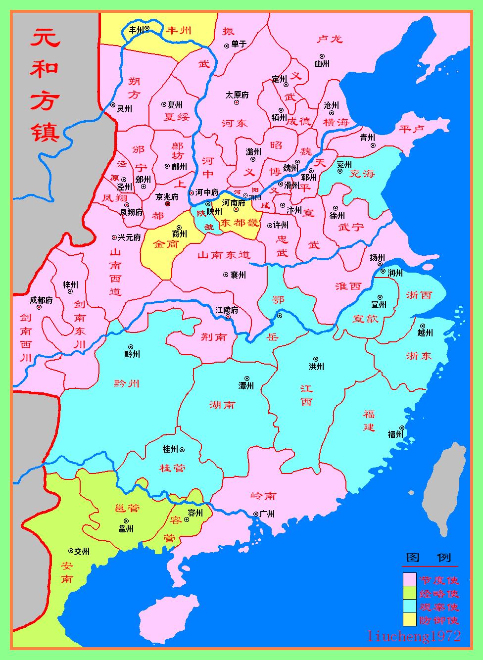 唐朝四十八藩镇图(高清大图)