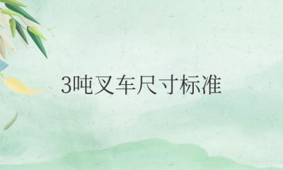 ​3吨叉车尺寸标准